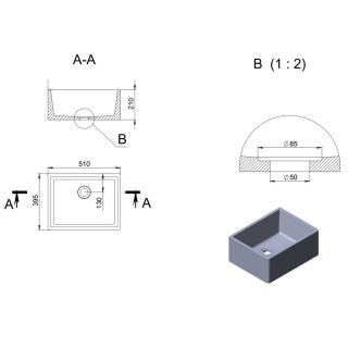 Раковина Holbi Halley 51см цветной матовый 1.02.012.11.3